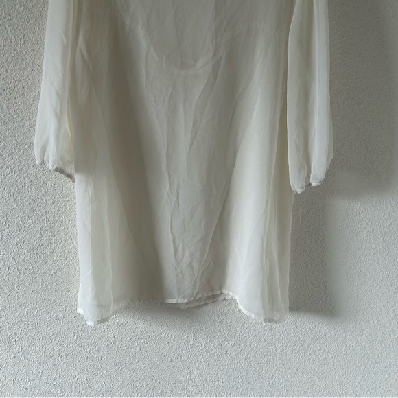 Lily Rose Women’s Sheer Blouse XL Ivory bell Sleeves Peasant Fairy Dainty - Picture 8 of 12